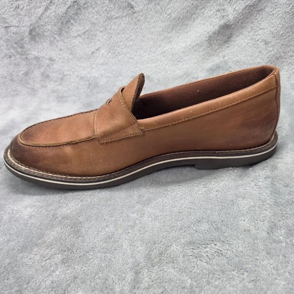 Peter Millar Men's Leather Loafers Brown Size 10.5M Crown Sole